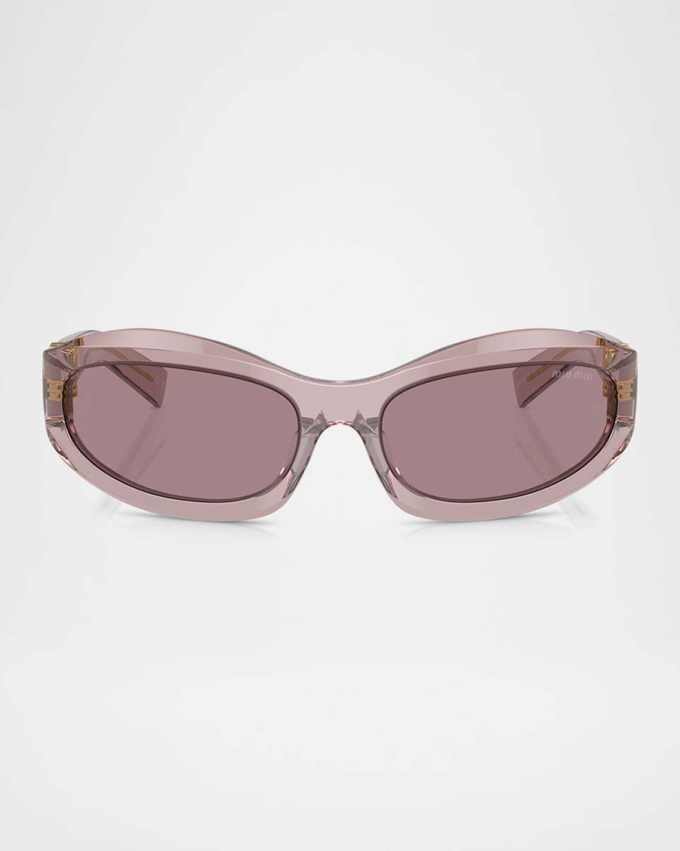 14ZSF Logo Oval Acetate Sunglasses